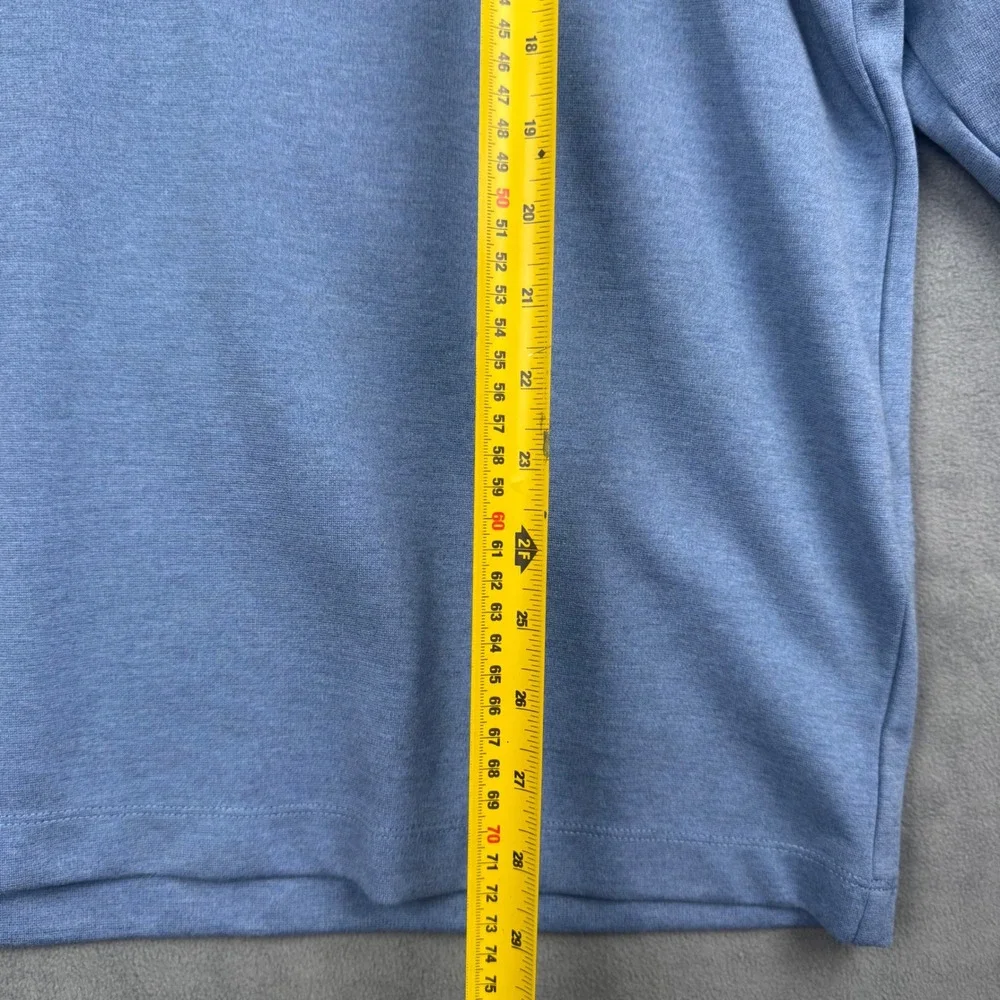 Brooks Brothers Mens 2XL Light Blue Mock Neck‎ Henley Pullover Long Sleeve Shirt